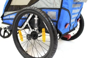 Mit 20 Zollreifen ist der Kinderfahrradanhänger Sportrex1 super zu händeln.