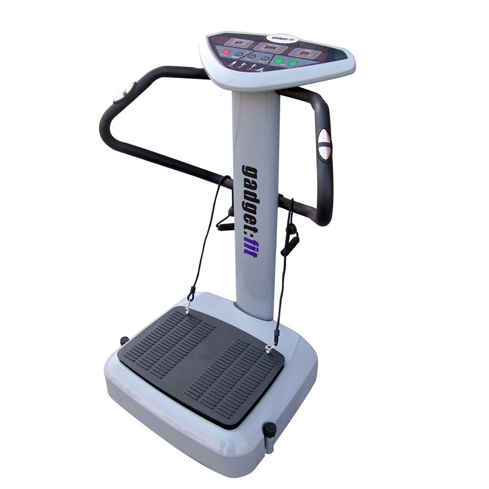 Gadgetfit Vibrationsplatte mit Haltesäule weiß