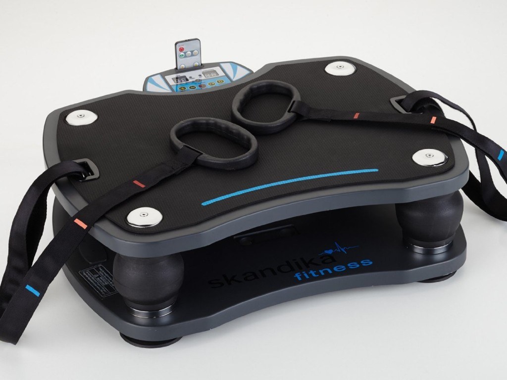 Skandika Vibrationsplatte schwarz-blau mit Zubehör