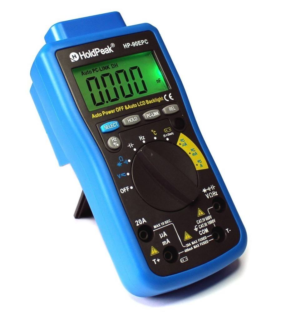 Digital Multimeter HP 90EPC USB Anschluss Software Batterietester Kapazitaet Frequenz Temperatur Diodentest Hb