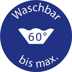 Kopfkissen mit einem waschbarzeichen