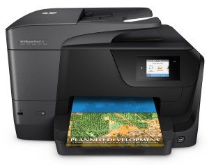 HP OfficeJet Pro 8710 Multifunktionsdrucker (A4, Drucker, Scanner, Kopierer, Fax, WLAN, LAN, Duplex, HP ePrint, Airprint, Cloud Print, USB, 1200 x 1200 dpi) schwarz