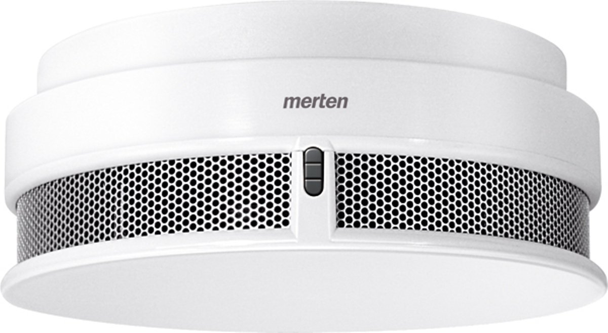 Seitenansicht von einem Merten MEG5471 Rauchmelder