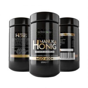 Natrea Manuka Honig hochwertiges Violettglass
