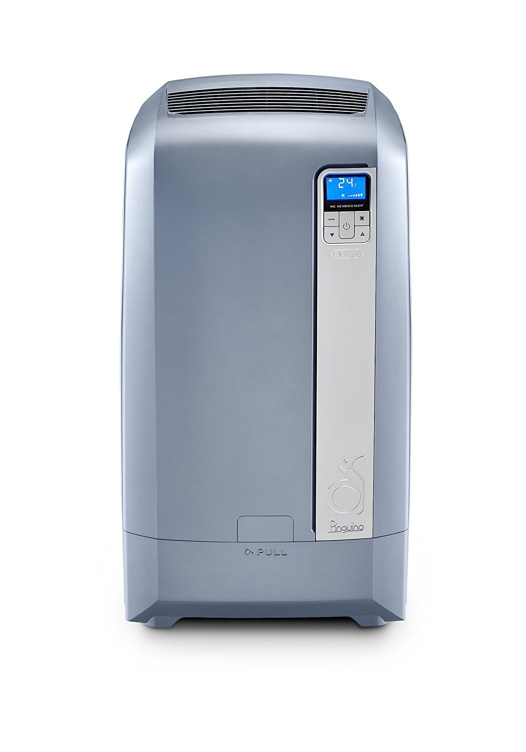 DeLonghi PAC WE128 Eco Silent Mobiles Klimagerät silber Frontansicht