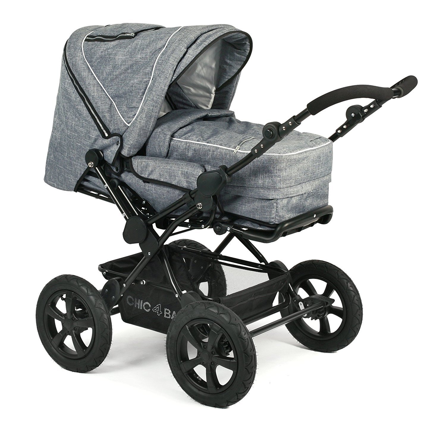 Kombikinderwagen von Chic4Baby in eienm hellen Grau