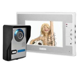 Cadrim Türsprechanlage Video, 7 Zoll Türsprechanlage Kamera LCD Monitor Videoüberwachungsanlage Kamera Interkom System