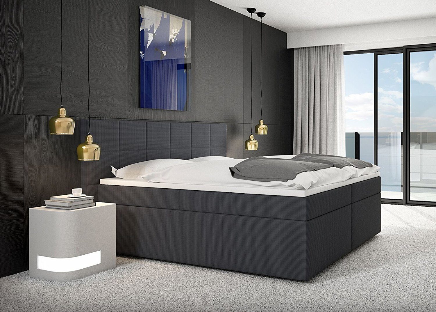 Miosono® Design Boxspringbett GRACE mit Neo Stoff-Bezug