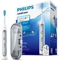 Elektrische Zahnbürste von Philips mit Verpackung und Reiseetui