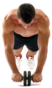 BODYMATE AB Roller Classic Schwarz I Bauchtrainer mit Knieauflage I Bauchroller mit Komfortgriffen I Bauchmuskeltrainer Mann