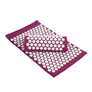 Amzdeal Akupressur-Set 67x 41cm Akupressurmatte mit Akupressurkissen und Tragetasche im günstigen Set, Massage und Entspannung für Rücken Nacken und Fuß Usw. (Lila )