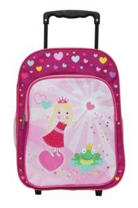 Idena 2 in 1 Kinder Rucksack Trolley Prinzessin mit Frosch Kindergepäck, 14 Liter, Rosa
