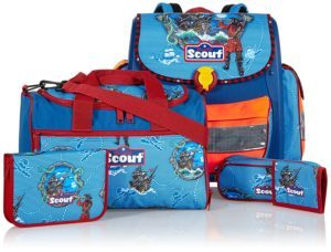 Scout Schulranzen-Set Basic Buddy Set 1 5 tlg Stormy Sea 97 cm Blau 72500765700