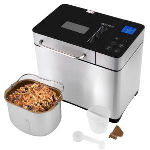 Hopekings Brotbackautomat, Edelstahl Brotbackmaschine, Vollautomatische Brotbackmaschine 19 Backprogramme Warmhalte-&Knetfunktion Timer, 15-stündiger Verzögerungstimer,710W