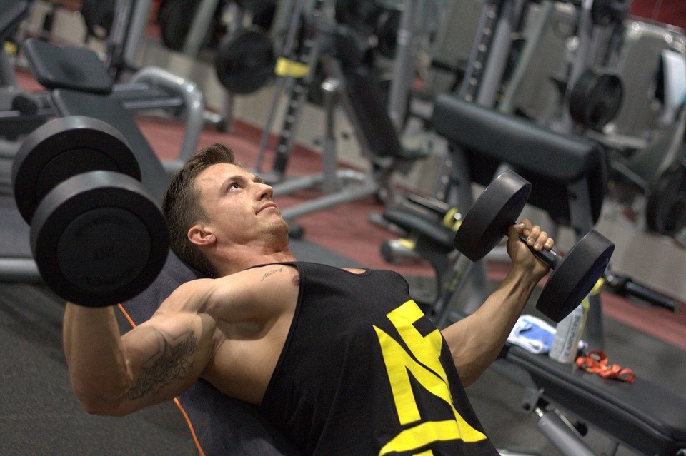 Online Fitness Studio Purlife Test - der Mann trainiert sich im Fitnessstudio