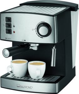 Clatronic ES 3643 Espressomaschine mit Siebträger mit zwei fertigen Espresso