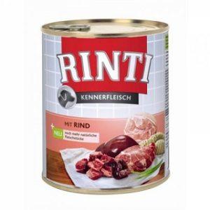 In Dosen das Rinti Rind Hundefutter im Test