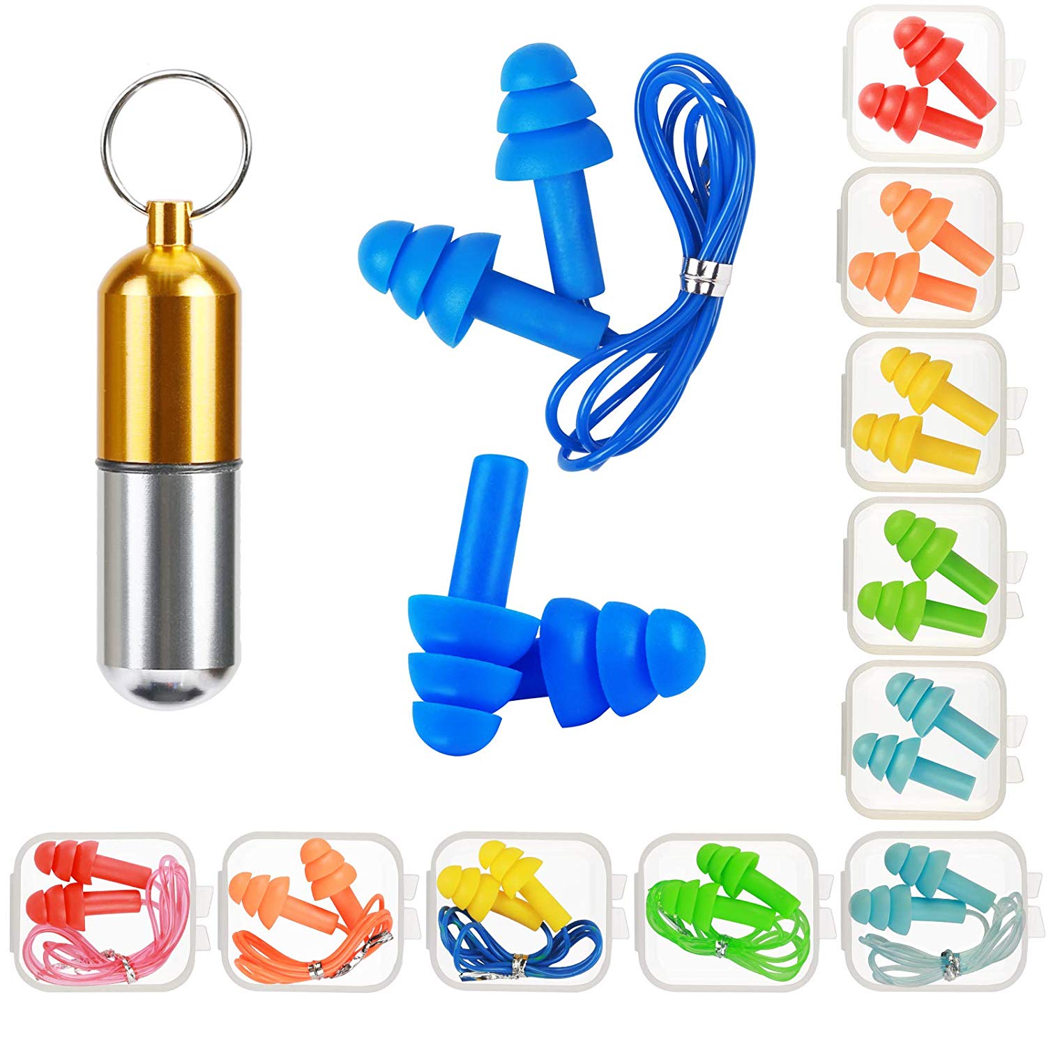 10 Stück Weiche Silikon-Ohrstöpsel Mit Kabel – Wiederverwendbarer Gehörschutz Für Konzerte, Schlaf & Büro