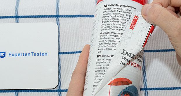 BALLISTOL Pluvonin Imprägnierspray im Test - lässt sich sehr einfach anwenden; alle Anwendungshinweise finden Sie auf der Verpackung