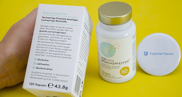Cosphera Mönchspfeffer Kapseln im Test - ist besonders reich an hoch bioverfügbarem Eisen, B6, B12 und fünf bewährten Frauenkräuter-Extrakten mit hochdosiertem Mönchspfeffer in idealer Synergie