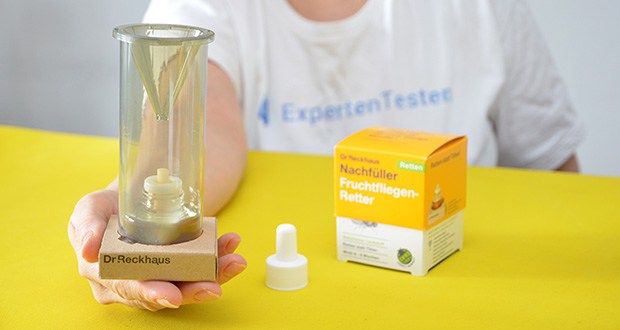 Dr. Reckhaus Fruchtfliegen-Retter mit Nachfüller im Test - pro Raum (bis max. 25 m2) einen Retter verwenden