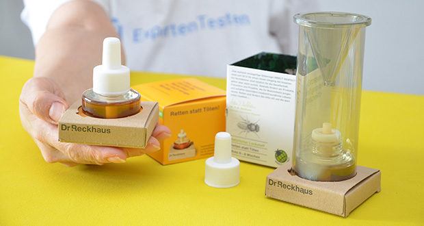 Dr. Reckhaus Fruchtfliegen-Retter mit Nachfüller im Test - wiederverwendbar mit Dr. Reckhaus Nachfüll-Lockstoff