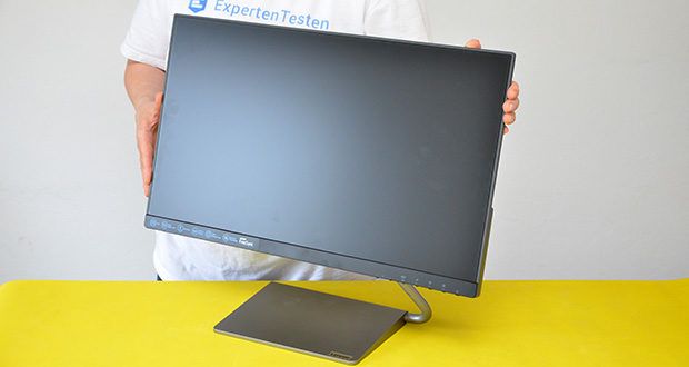 Lenovo Q24h-10 24 Zoll Monitor im Test - das edle minimalistische Design mit den schmalen 4 mm NearEdgeless-Displayrahmen an drei Seiten bietet mehr Sichtfläche und einen edlen Look