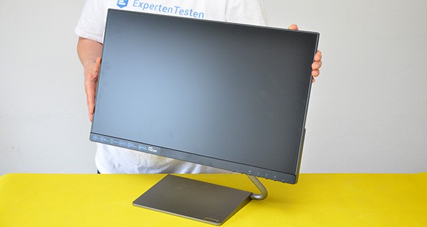Lenovo Q24h-10 24 Zoll Monitor im Test - das edle minimalistische Design mit den schmalen 4 mm NearEdgeless-Displayrahmen an drei Seiten bietet mehr Sichtfläche und einen edlen Look