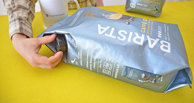 Tchibo BARISTA Caffè Crema Ganze Bohne 1 kg im Test - unter Schutzatmosphäre verpackt