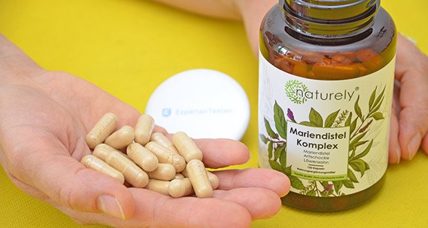 Naturely Mariendistel Komplex im Test - enthält 120 Kapseln, was einer Reichweite von 2 Monaten entspricht
