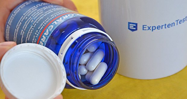 Coralcare Coral Calcium mit Vitamin D3 und K2 im Test - jede Kapsel enthält 750 mg Korallenkalzium Pulver davon 40% Calcium