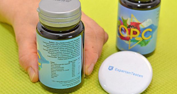 Happiness for Senses OPC Kapseln im Test - Inhaltsstoffe: Zitrus-Bioflavonoiden, Traubenkernextrakt, Schwarze Apfelbeeren, Vitamin C, Quercetin, Coenzym Q10, Resveratrol, Selen