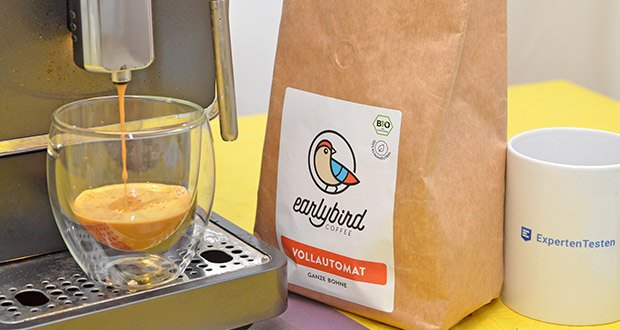 earlybird Bio ganze Bohne Kaffee Vollautomat im Test - Geschmack: kräftig-schokoladig und intensiv