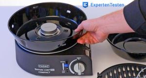 Cadac Safari Chef 30 Compact Gasgrill im Test - 4 austauschbare Koch-/Grilloberflächen