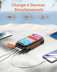 Verschiedene Anschlüsse von Solar Powerbanks