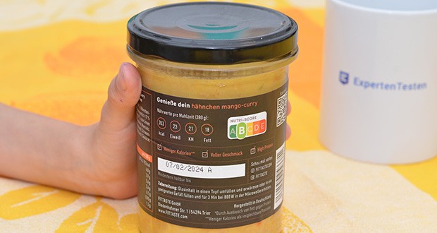 FITTASTE Hähnchen Mango Bowl im Test - Brennwert pro Portion 353 kcal