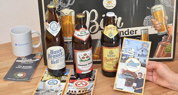 meibier.de Bier Adventskalender aus Franken im Test - zu jedem Bier liegt ein individueller Infoflyer über die fränkische Brauerei mit bei