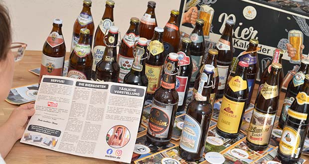 meibier.de Bier Adventskalender aus Franken im Test - neben Pils, Helles, Zwicklbier, Rauchbier, Rotbier und Dunkles sind auch ein paar weihnachtliche Schmankerl mit im Bierkalender enthalten