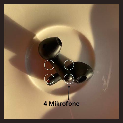 Soundpeats hat 4 Mikrofone für einfacheres Telefonieren und höhere Geräuschunterdrückung. 