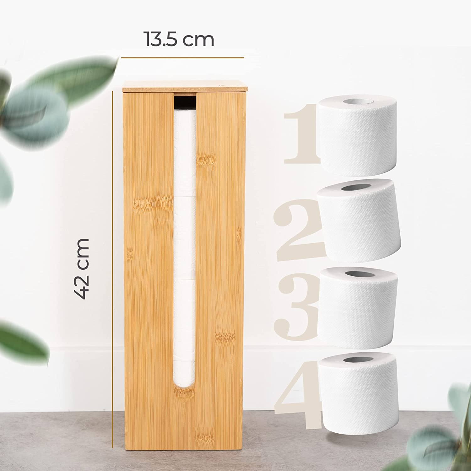 Toilettenpapier Aufbewahrung 42L - Bambus Mit Deckel & Sichtfenster