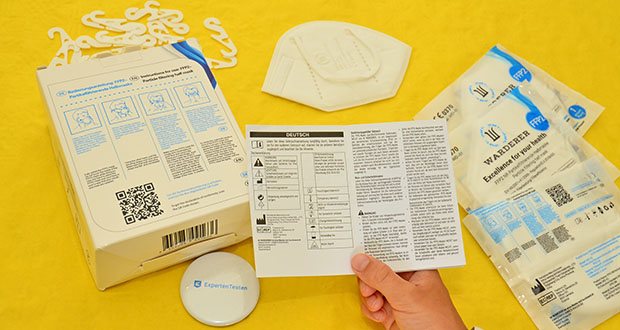 W WARDERER Premium FFP2 Maske Weiss im Test - Erfüllt PSA Verordnung (EU) 2016/425; CE 0370 Zertifizierung