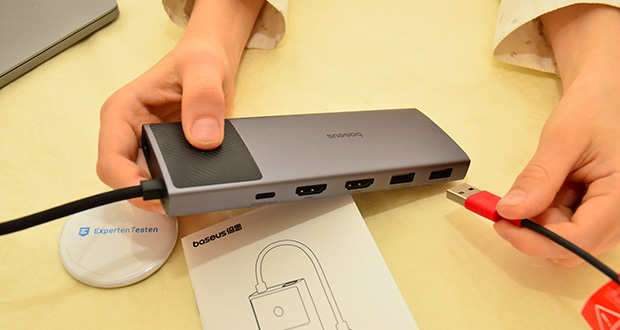 Baseus 10-in-1 USB-C Docking Station im Test - 2x HDMI-Anschlüsse, 3x USB-A-Anschlüsse, PD 100 W Schnellladung