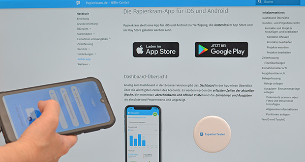 Papierkram.de Buchhaltungssoftware im Test - Mobile App für iOS und Android