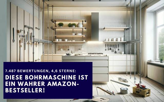 7.487 Bewertungen, 4,6 Sterne: Diese Bohrmaschine ist ein wahrer Amazon-Bestseller! Ein Bestseller mit beeindruckender Leistung und Kundenzufriedenheit