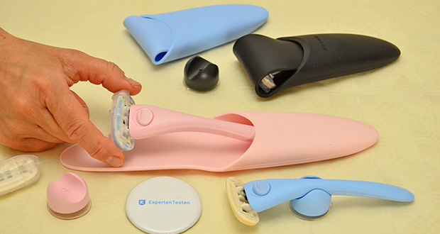 Estrid Nassrasierer-Kit für Frauen im Test - Reiseetui für hygienische Aufbewahrung; praktische, rutschfeste Wandhalterung inklusive