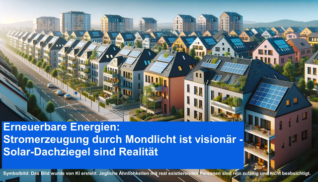 Erneuerbare Energien-Stromerzeugung durch Mondlicht ist visionär - Solar-Dachziegel sind Realität