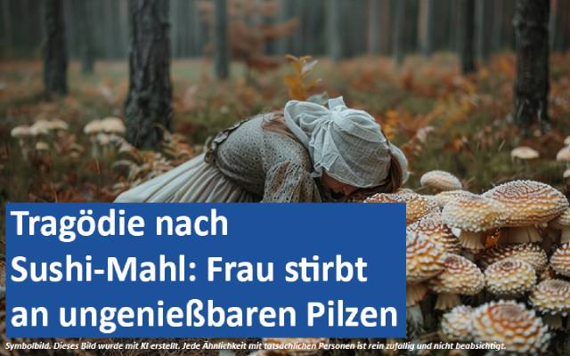 Tragödie nach Sushi-Mahl: Frau stirbt an ungenießbaren Pilzen