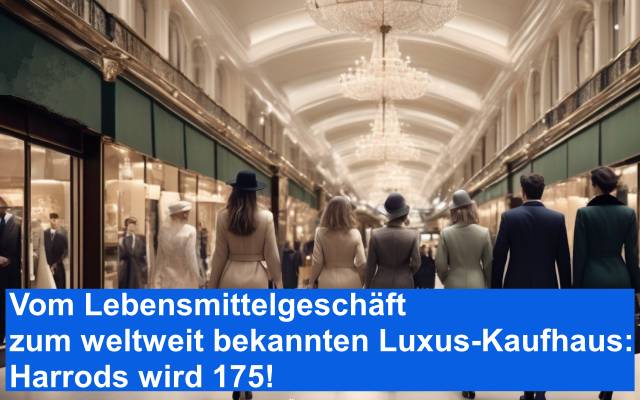 Vom Lebensmittelgeschäft zum weltweit bekannten Luxus-Kaufhaus Harrods wird 175