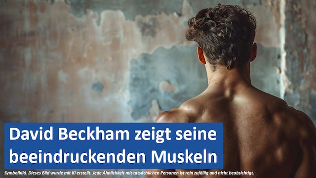 04.05.GER-MSN-ET David Beckham zeigt seine beeindruckenden Muskeln