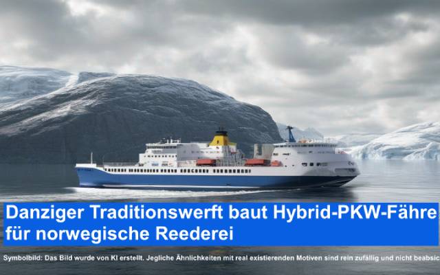 Danziger Traditionswerft baut Hybrid-PKW-Fähre für norwegische Reederei